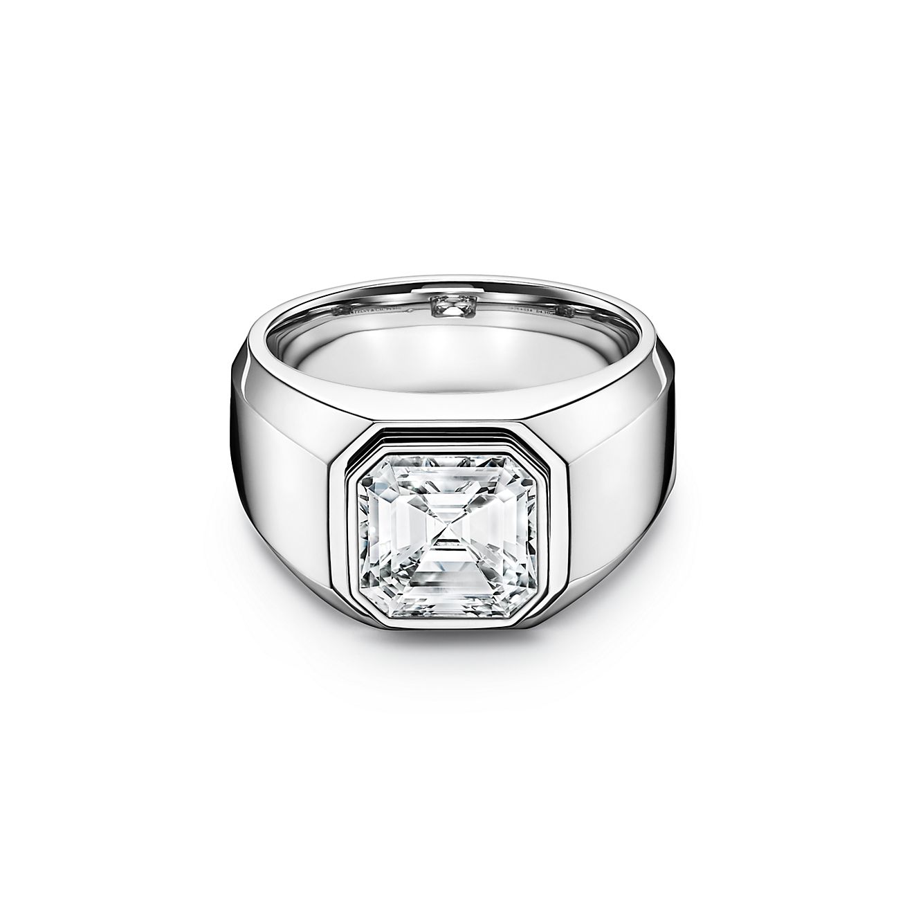 Hidden Diamond Men's Wedding Ring in Platinum (7mm)